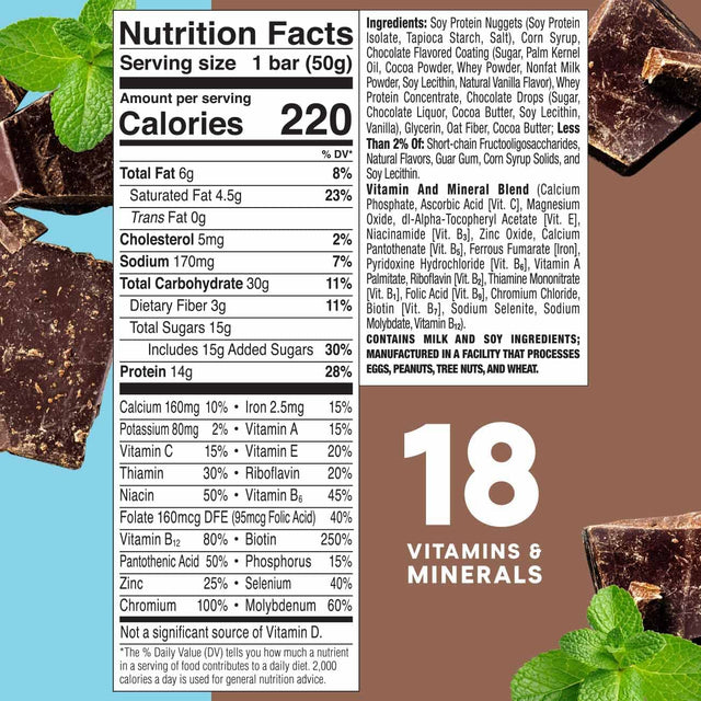 Zoneperfect Protein Bars, 14G Protein, 18 Vitamins & Minerals, Nutritious Snack Bar, Chocolate Mint, 30 Bars
