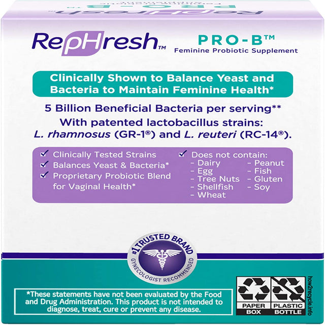 Rephresh Pro-B Probiotic Feminine Supplement Capsule, 30 Capsules