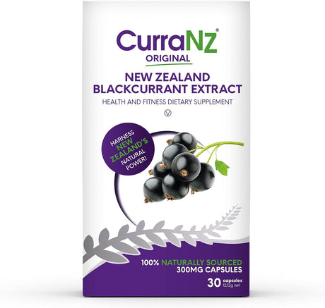 CURRANZ New Zealand Blackcurrant Extract Sports Nutrition Capsules Muscle Recovery Endurance Performance Pre Post Workout (30 Capsules)