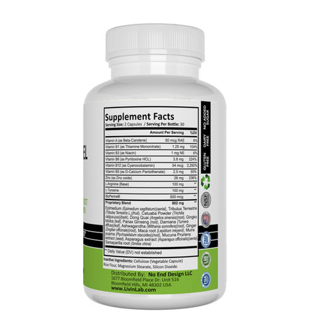 Livin Lab Femme Fuel Enhanced | Improve Blood Circulation | Burn Fat | Increase Energy | US Made | 60 Veggies Caps