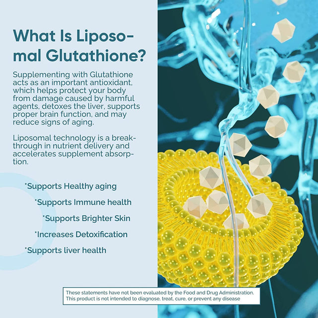 Liposomal Glutathione Supplement 2000Mg per Serving, Upgraded Complex Formula with Pure Reduced Active L Glutathione for Max Antioxidant, Detox, Health Aging and Immune - 60 Softgels