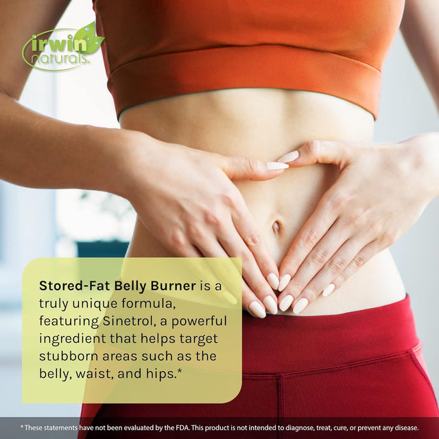 Irwin Naturals Stored-Fat Belly Burner with Sinetrol, Grapefruit, Sweet Orange & Blood Orange - Breakdown Stubborn Fat - 60 Liquid Softgels (Pack of 2)