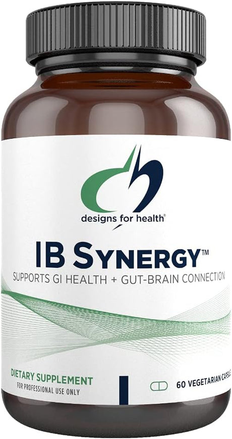 Designs for Health IB Synergy - Support GI Health, Digestion + Brain-Gut Connection - Enteric Nervous System Support Supplement with 5-HTP, L-Glutamine + Saccharomyces (60 Capsules)