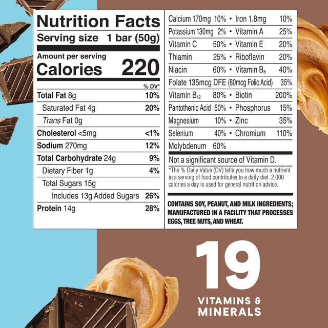 Zoneperfect Protein Bars, Chocolate Peanut Butter, 14G of Protein, Nutrition Bars with Vitamins & Minerals, Great Taste Guaranteed, 30 Bars