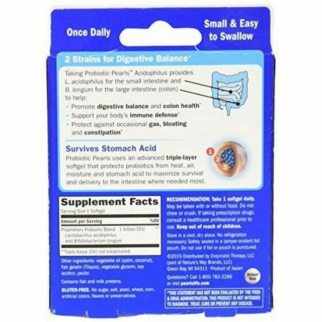 Nature'S Way Enzymatic Therapy Probiotic Pearls Acidophilus, 30Ct, 2-Pack