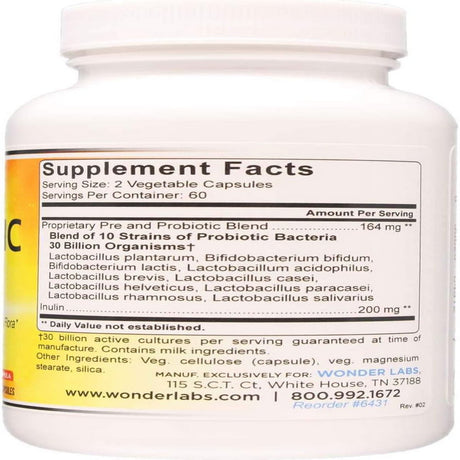 Probiotic 30 Billion Good Bacteria (8 Lactobacillus Strains and 2 Bifidobacterium Strains) - 120 Capsules