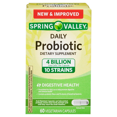 Spring Valley Daily Probiotic Dietary Supplement, 60 Vegetarian Capsules