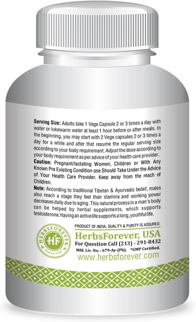 Herbsforever Male Forty plus Capsules – Male Supplement – Promotes Energy and Strength – 90 Capsules