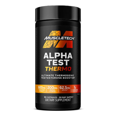 Muscletech Alpha Test Thermogenic Testosterone Booster, Performance Supplement, 90 Ct