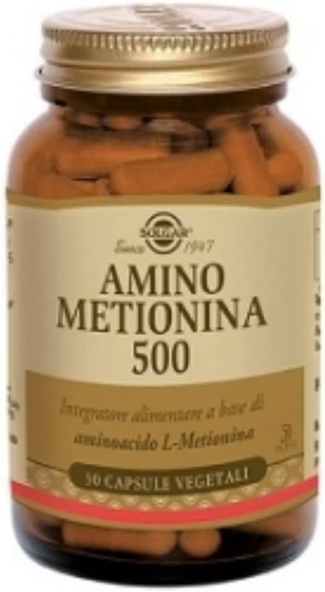 Solgar L-Methionine Vegetable Capsules, 500 Mg, 30 Count