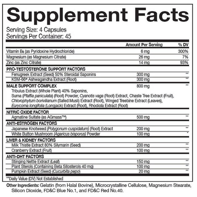 Beast Sports Nutrition - Super Test Strength Anabolic Complex - 180 Capsules