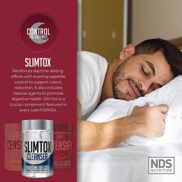 Leanform24 NDS Nutrition Complete Diet Kit Weight Loss - Decrease Appetite and Energy Booster - L-Carnitine and CLA (Intensify Black 90 Capsules, Censor 90 Softgels, and Slim-Tox 90 Capsules)