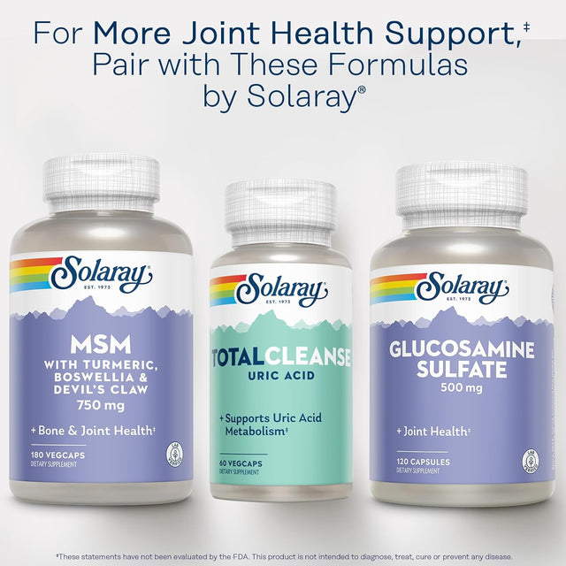 Solaray Total Cleanse Uric Acid - Joint Health Supplement - Powerful Joint Support and Uric Acid Cleanse with Tart Cherry Extract, Celery Seed, Turmeric Extract - 60-Day Guarantee, 30 Serv, 60 Vegcaps