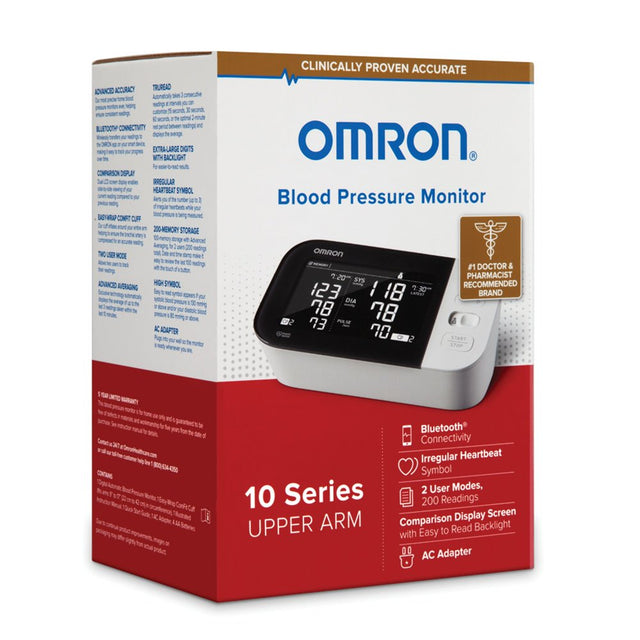 OMRON 10 Series Blood Pressure Monitor (BP7450), Upper Arm Cuff Digital Bluetooth Blood Pressure Machine, Stores up to 200 Readings for Two Users (100 Readings Each)