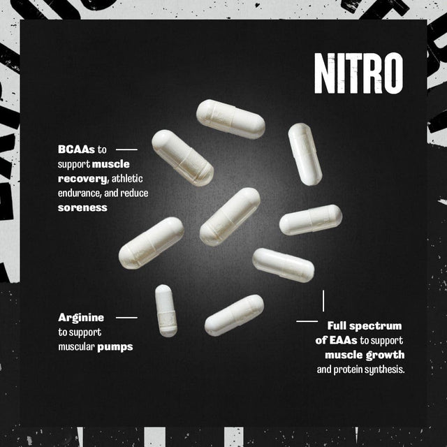 Animal Nitro – Essential Animo Acids with BCAA Supplement – Recover and Grow Muscle – Turn Your Muscles Anabolic after Your Workout – 44 Packs (AN-NI-044-01)