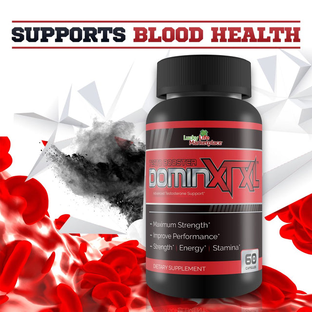Testo Booster Domin XT XL - Testosterone Booster for Strength, Muscle Building, Performance, Energy, Stamina, and Sexual Health - Advanced Testosterone Support - 60 Capsules