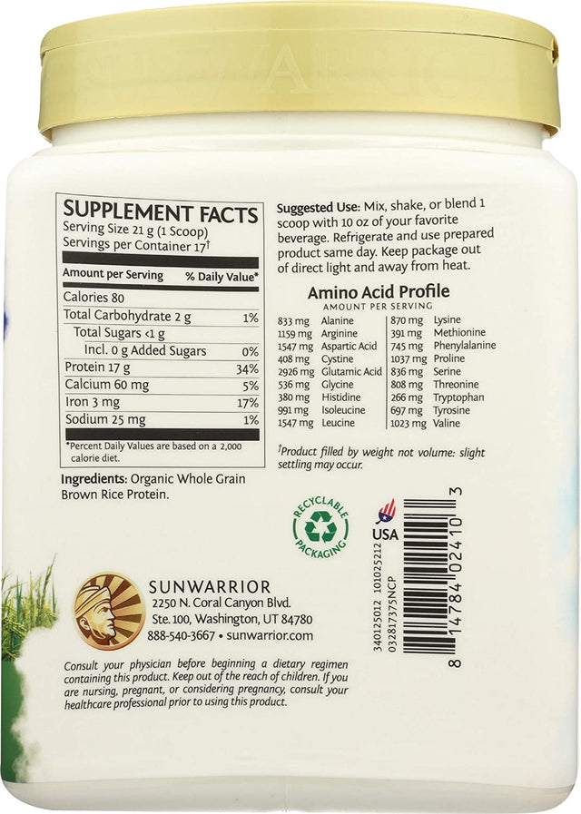 SUNWARRIOR Classic Natural Protein, 13.2 OZ