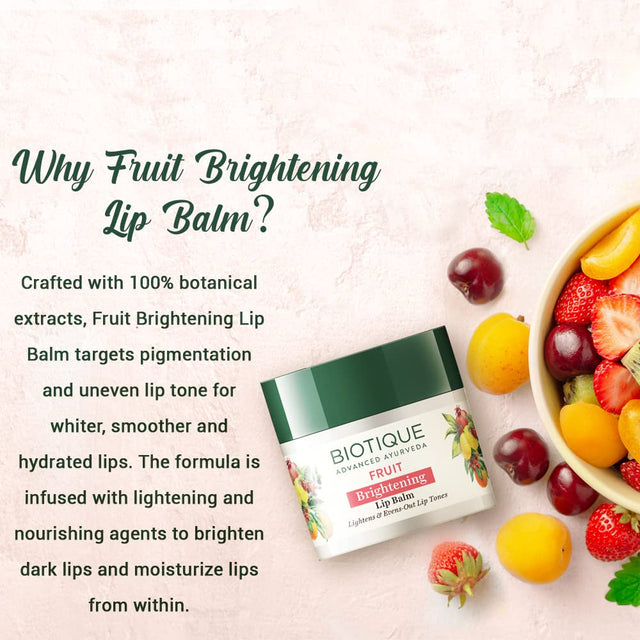 Fruit Whitening/Brightening Lip Balm | Hydrated and Nourishing Lips| Lighter Lips | Lip Tone | De-Pigmentation Balm| 12G