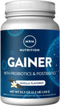MRM Nutrition Gainer Protein with Probiotics + Postbiotics | Vanilla Flavored | 25G Protein | Whey Concentrate + Isolate + Micellar Casein| Slow + Fast Digesting| with Digestive Enzymes | 18 Servings