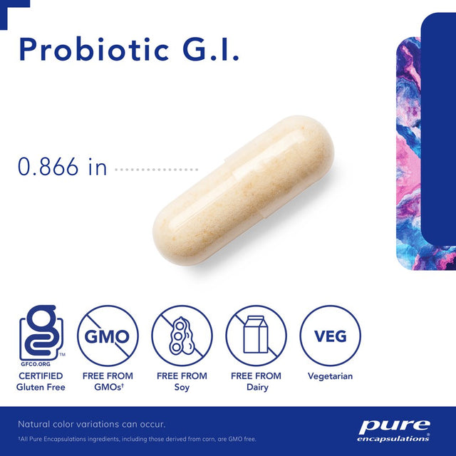 Pure Encapsulations Probiotic G.I. | Shelf Stable Probiotic for Lean Body Mass, Intestinal Health, and Gastrointestinal Support* | 60 Capsules