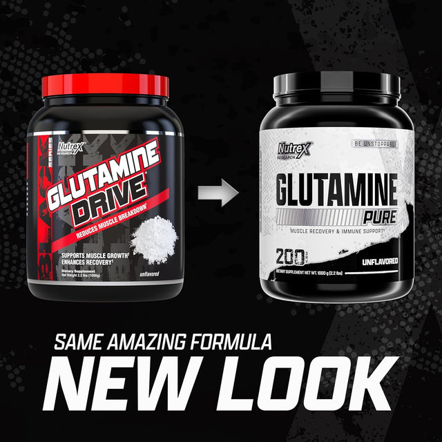 Nutrex Research L Glutamine Powder 200 Servings - Pure Unflavored L-Glutamine 1000 Grams