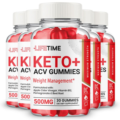 Lifetime ACV Gummies, Lifetime Keto ACV Gummies Lifetime Gummies Weight Loss Supplement, Powerful Formula, Belly Fat Maximum Strength (5 Pack)