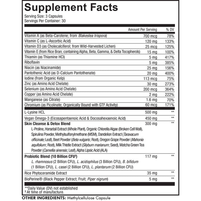 Codeage Clearface, Pantothenic Acid & Niacin, Skin Vitamins & Botanical Blend, Probiotics, 90 Ct