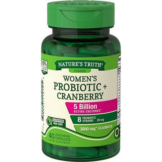 Nature'S Truth Women'S Probiotic plus Cranberry Dietary Supplement Vegetarian Capsules - 40 Ct (Pack of 2)