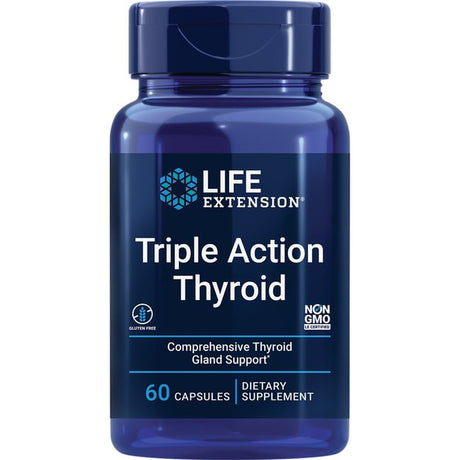Life Extension Triple Action Thyroid - Comprehensive Thyroid Support with Ashwagandha Benefits - Gluten-Free, Non-Gmo - 60 Capsules