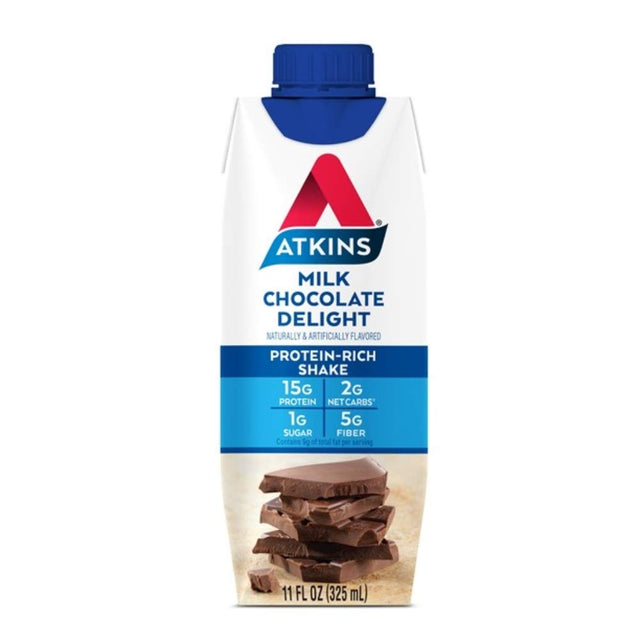 Atkins Milk Delight Protein-Rich Shake, Chocolate 88 Fl Oz (Pack of 8)