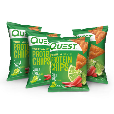 Quest Tortilla Style Protein Chips, Chili Lime, Gluten Free, 1.1Oz, 4Ct