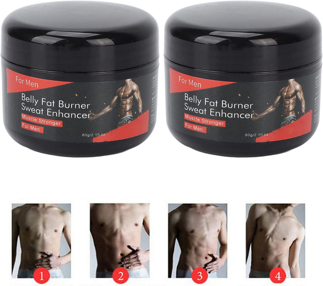 2Pcs Hot Sweat Cream, Male Abdominal Muscle Sweating Cream, Lines Shaping Cream, Strengthening Muscle Massage Cream, Muscles Burn Calories Slimming Cream for Fitness 60G