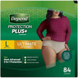 Depend Protection plus Ultimate Underwear for Women Large 84Ct