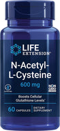 Life Extension N-Acetyl-L-Cysteine (NAC), Immune, Respiratory, Liver Health, NAC 600 Mg, Potent Antioxidant Support, Free-Radicals, Easy to Absorb, 60 Capsules