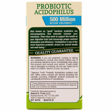Nature'S Truth Probiotic Acidophilus 500 Million 100 Ea (Pack of 2)