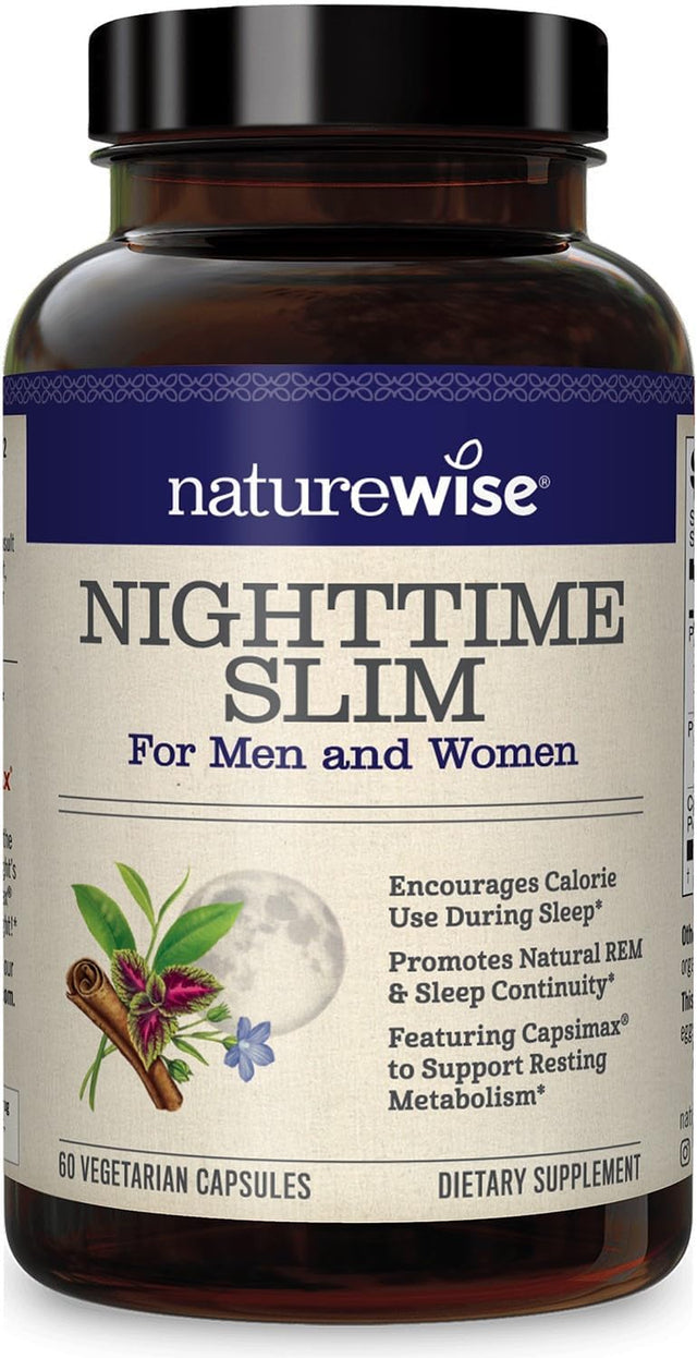 Naturewise Nighttime Slim with Capsimax - Natural Thermogenic Green Coffee Bean & Forskolin Supports Restful Sleep, Optimal Metabolic Performance [(1 Month Supply - 60 Count)