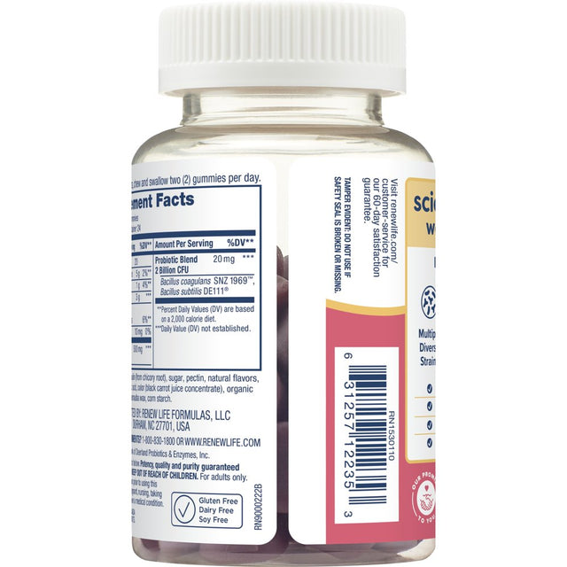 Renew Life Women'S Wellness Gummy Probiotic for Urinary Health, Cranberry, 48 Count
