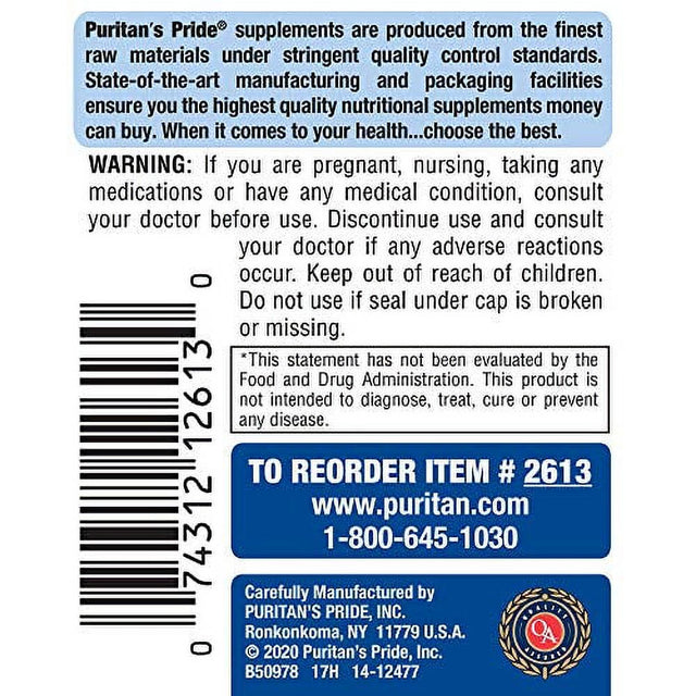 Puritan'S Pride Probiotic Supplement, Acidophilus, 250 Count