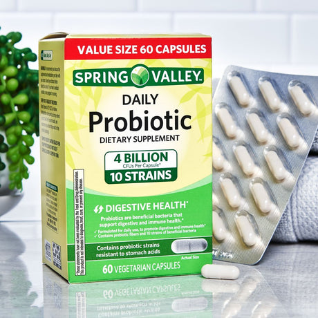 Spring Valley Daily Probiotic Vegetarian Capsules, 60 Count