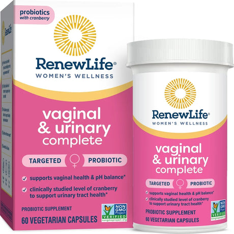 Renew Life Women'S Wellness Capsule Probiotic for Vaginal Health, Cranberry, 60 Count