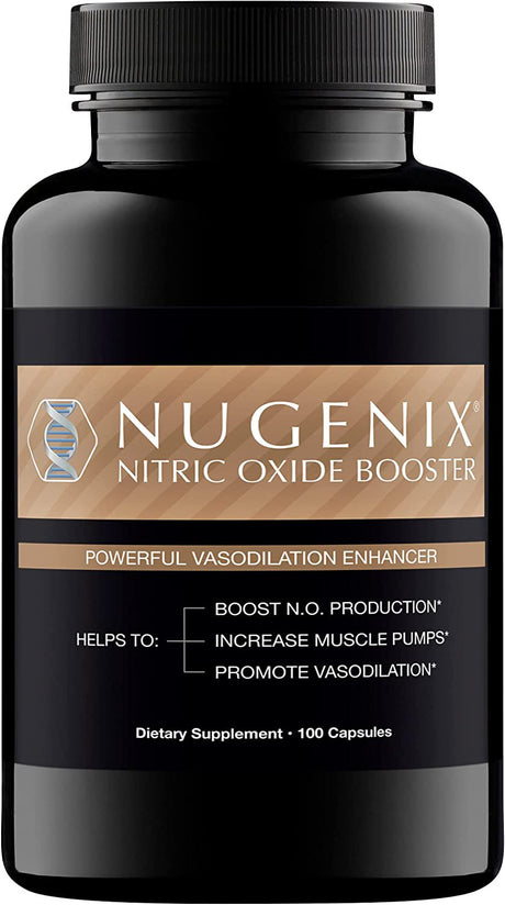 Nugenix Nitric Oxide Booster Supplement - L-Arginine, L-Citrulline, Pine Bark Extract - Vasodilator - 100 Capsules