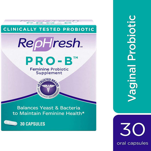 Rephresh Pro-B Feminine Probiotic Supplement Capsule Non Dairy Formula, 30 Count
