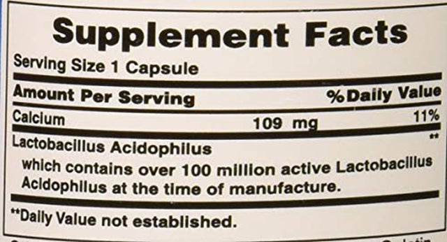 Puritan'S Pride Probiotic Acidophilus Capsules, 100 Count