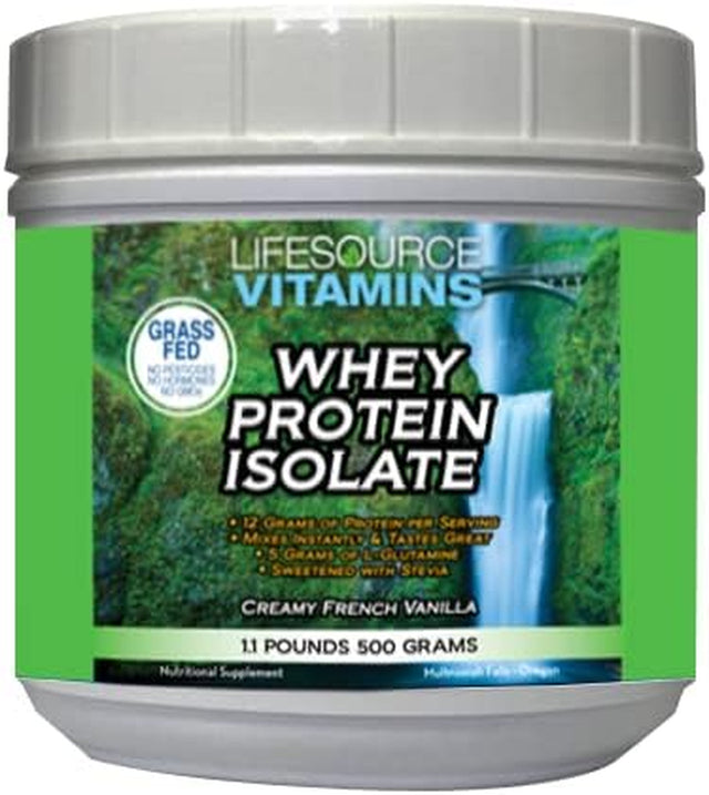 Lifesource Vitamins 1.1 Lb Grass Fed Whey Protein Isolate - Creamy French Vanilla W/Stevia - Free Priority Shipping