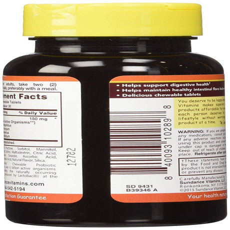 Sundance Probiotic Acidophilus - 60 Chewable Tablets