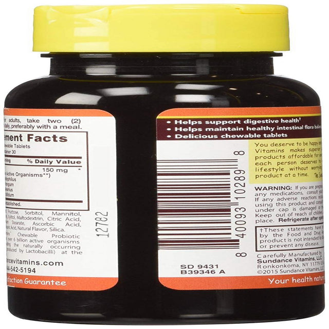 Sundance Probiotic Acidophilus - 60 Chewable Tablets