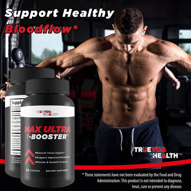 Max Ultra T-Booster - Natural Testosterone Support - Support Improved Blood Flow - Muscle Growth Formula - Muscle Building & Testosterone Support Formula for Recovery - Stamina - Endurance - Growth
