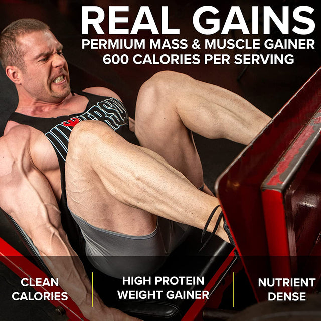 Real Gains Weight Gainer with Complex Carbs and Whey-Micellar Casein Protein Matrix Vanilla 6.85#