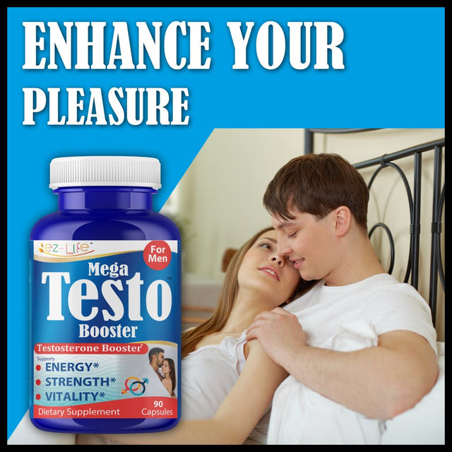 Mega Testo Booster Testosterone Booster for Men, Extreme Strength + Enhances Performance |Libido Booster for Men Strength Drive Endurance- 60 Pills by Renco Pharma