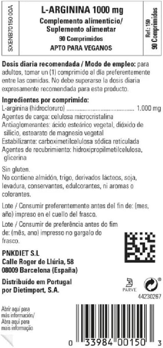 Solgar L-Arginine 1000 Mg - 90 Tablets - Nitric Oxide Stimulator - Non-Gmo, Vegan, Gluten Free, Dairy Free, Kosher - 90 Servings